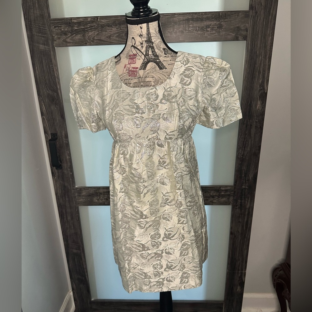 Elegant Cream Floral Dress